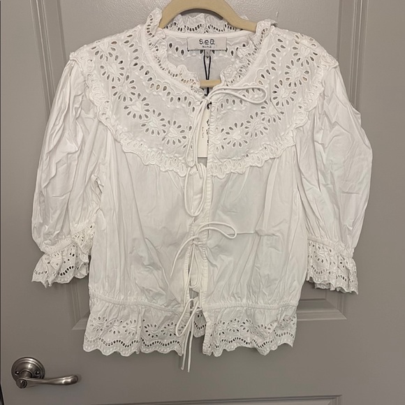 Sea New York Georgina Eyelet White Top - Picture 4 of 8